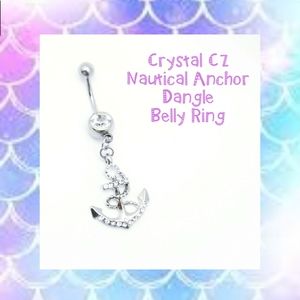 5/$10 | Crystal CZ Anchor Dangle Belly Ring